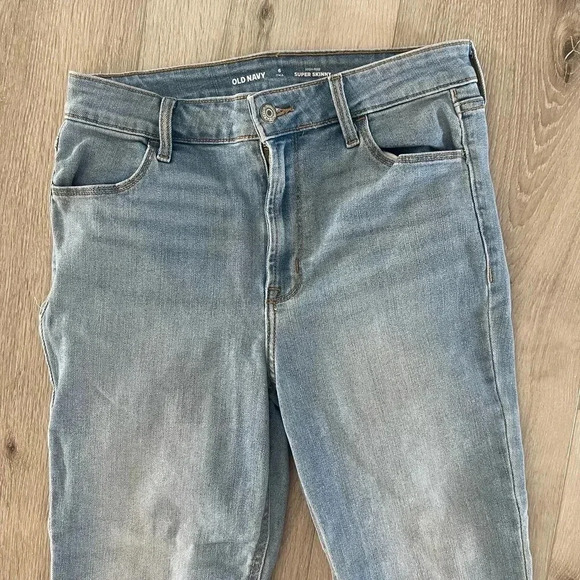 Old Navy Womens High-Waisted Rockstar Super-Skinny Jeans Cara Blue Size 6 Tall - Picture 4 of 12